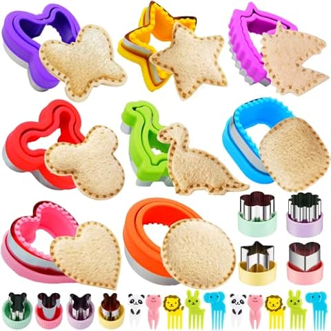 Sandwich Cutter for Kids, BANIC 26pcs Sandwich Cutter and Sealer Set, Uncrustables Maker,Crustless Sandwich Cutter Shapes for Girls Boys, Lunch & Bento Box Accessories,Bread Cookie Cutters for kids Cover