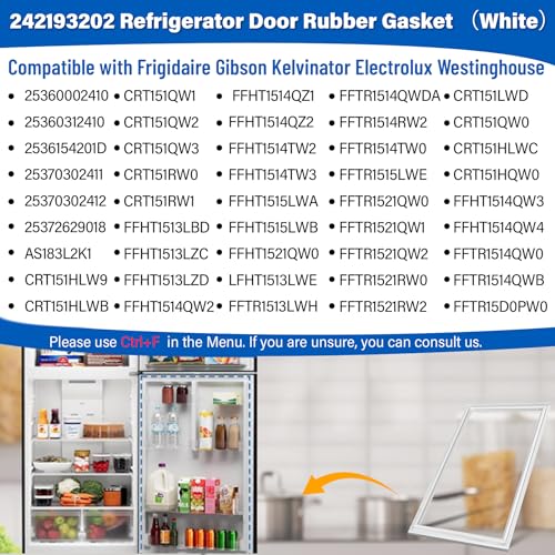 Image of 36″x27″ 242193202 Refrigerator Door Gasket Replacement Compatible with Frigidaire Kenmore FFTR1514RW1 FFHT1514QW0, Upgraded 242193202 Fridge Gasket Replace 3016406 PS8769012 Door Seal - Unbent