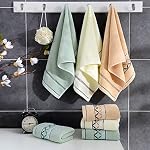 Bathroom Hand Towels,Four leaf printed cotton towel,100% Cotton Ultra Soft Highly Absorbent Hand Towel 4 Set , Size 14" x 30" Home Bathroom Hand Towels for Bath, Hand, Face, Gym Towel (Multicolor)