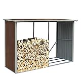 DEMA XXL Kaminholzregal Brennholzregal Feuerholzregal Holzlager Brennholzlager Feuerholzlager überdacht Unterstand Metall Regal