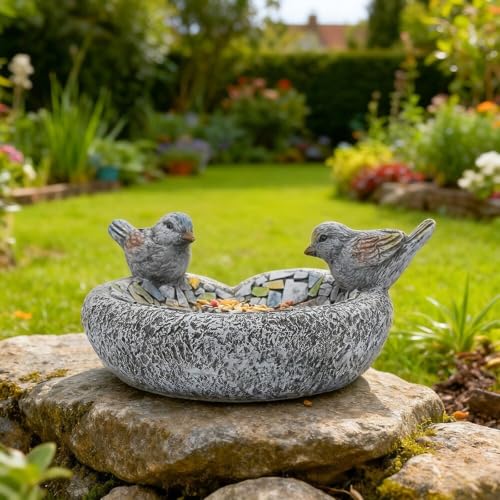 Bain d'oiseaux en résine haute qualité pour aménagement extérieur durable
