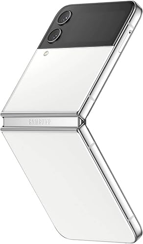 SAMSUNG Galaxy Z Flip 4 Desbloqueado de fábrica 256GB Edición a medida Plateado/Blanco/Blanco (renovado)
