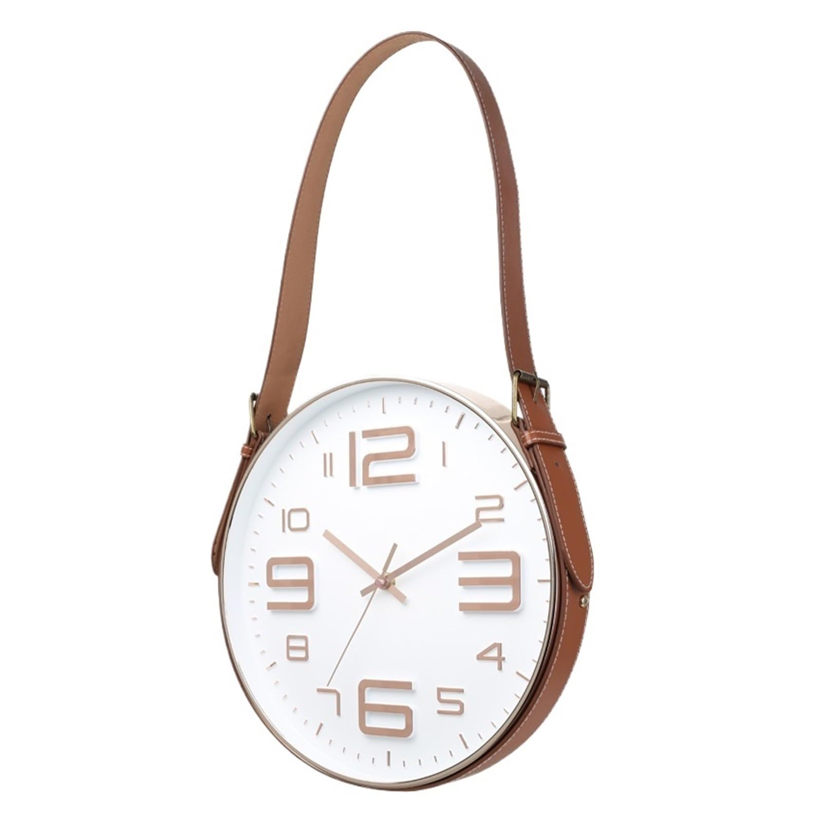 HVSYVVSRL Silent Belt Wall Clock Fashionable Home Living Room Stereoscopic Digital Minimalist Quiet Operation(E)