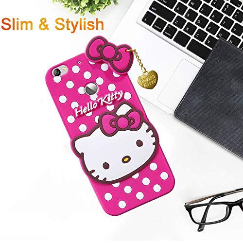 Image of Unirock Hello Kitty Back Case Cover for LeEco Le 1S| 3D Cute Hello Kitty Case |Soft Silicone Rubber Back Cover with Pendant Kitty Cover for LeEco Le 1S (Pink)