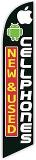New & Used Cellphones (Black) Advertising Feather Flag 12ft - Replacement Flag Only (Without Poleset)