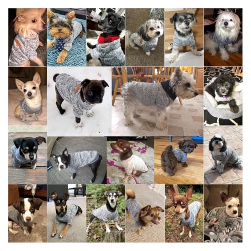 Image of Pet Dog Classic Knitwear Sweater Warm Winter Puppy Pet Coat Soft Sweater Clothing for Small Dogs (L, Grey)