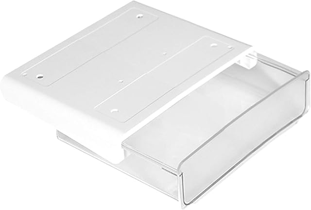 Under Desk Drawer Organizer,Self-Adhesive Pop-up Hidden Under Desk Storage Box,Under Table Drawer Tray Organizers for Home Office School Large Capacity Self-Adhesive Under Desk Tray Storage (White)
