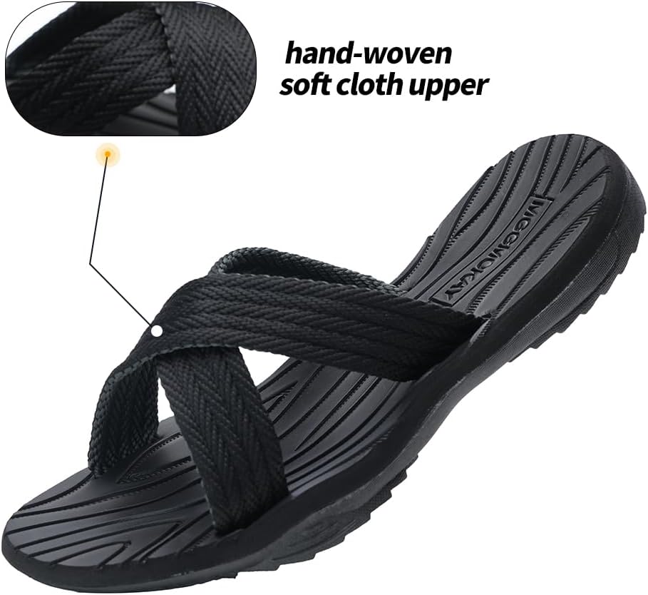 MGGMOKAY Mens Cross Slides Sandals Comfortable Thong Men Summer Beach Slipper - Image 4