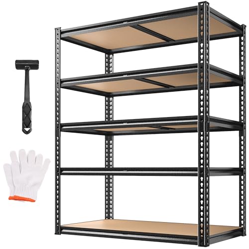 ROOMFAVE 5 Tier Garage Shelving Heavy Duty,2200LBS Adjustable Storage Shelves Metal Utility...
