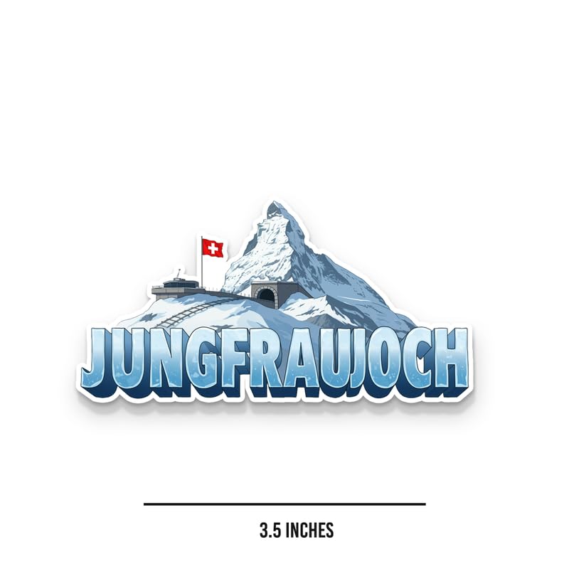 Image of Jungfrojoch Fridge Magnets, Glossy Finish, Stylish Magnet for Fridge, Wardrobe & Metal Surfaces