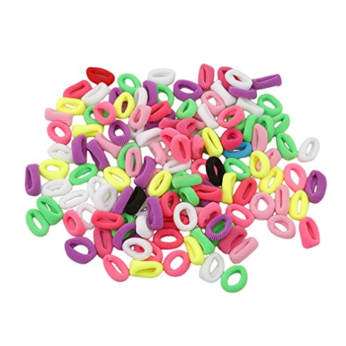 Lalang 100pcs Girl's Toddler Kids Hair Bobbles Bands Mini Ponytail Elastic Stretchy Hairband (100pcs 1#)