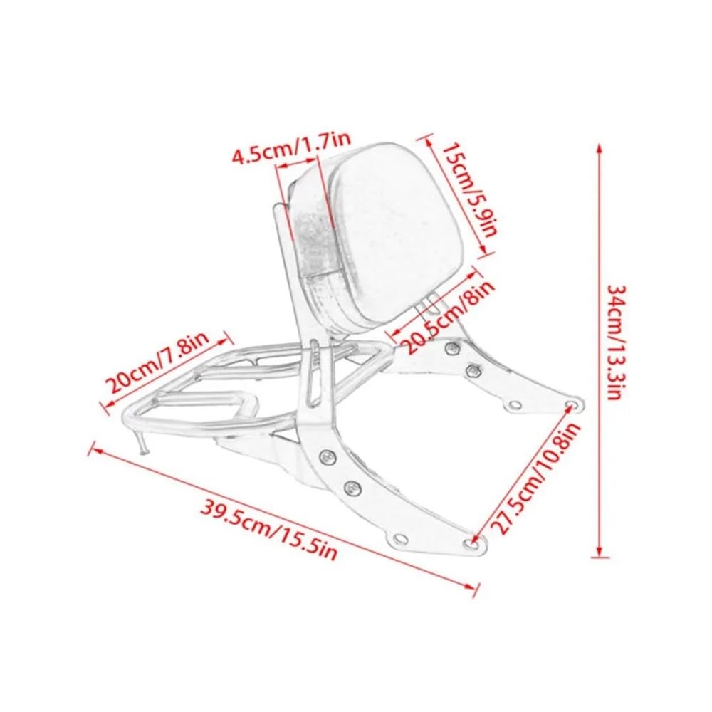 Schienale per motocicletta Cuscino Portapacchi Per Motocicletta Per Bonneville T100 T 100 T120 120 Street Twin 900 Per Scrambler 16-24 Schienale Staccabile