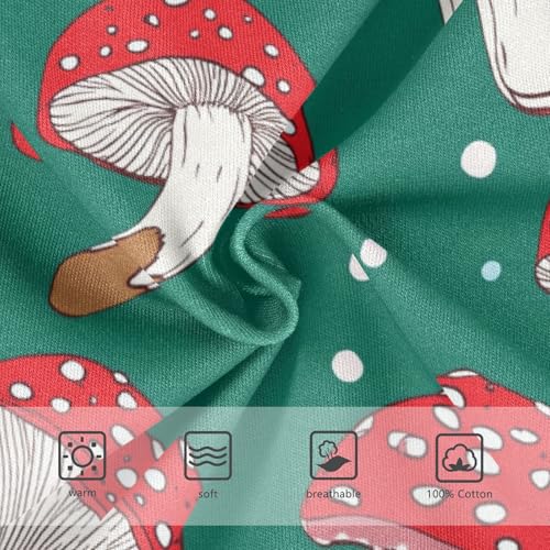 Wusikd Mushroomson Boys' Underwear Cotton Green Red Boys Briefs Soft Toddler Underwear 2T3