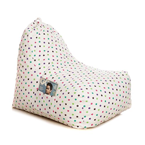 Image of Style Homez HackeyCotton Canvas Star Printed Bean Bag XXL Size Filled with Beans Fillers