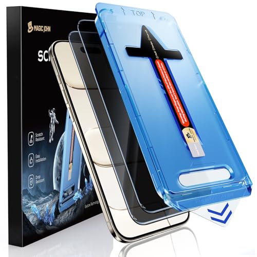 MAGIC JOHN 2 Pack for iPhone Air 6.5 inch Privacy Glass Screen Protector Auto Dust-Elimination Bubble Free Easy Installation