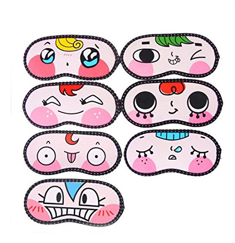 Flyusa 8 Pcs Cute Cartoon Sleeping Eye Face Mask Cover Funny Novelty Eye