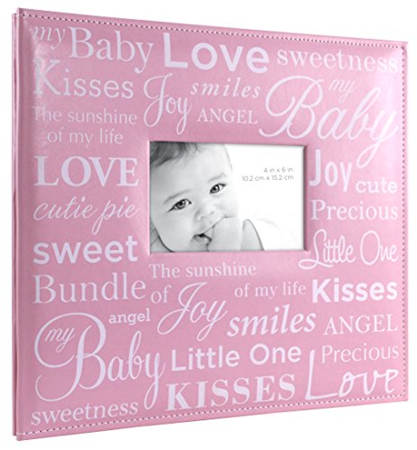 Image of MCS Expandable 10-Page Baby Scrapbook Album with Photo Opening Cover and 12 x 12 Inch Pages, 13.5 x 12.5 Inch, Baby Pink Expressions
