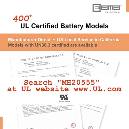 EEMB 3.7V Lipo Battery 1800mAh Rechargeable Lithium Polymer ion Battery Pack Li Polymer Battery 3.7v Packs (1 Count, 953450)