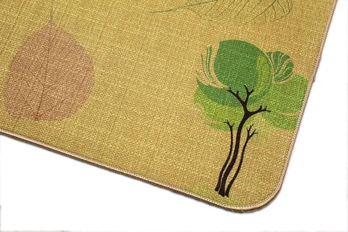 Image of DARSHANAM WORLD Decorative Door Mat with Tree Design, Natural Jute Material, Indoor Home Entrance Rug for Entrance with Antislip PVC Backing (37 X 57 CM)