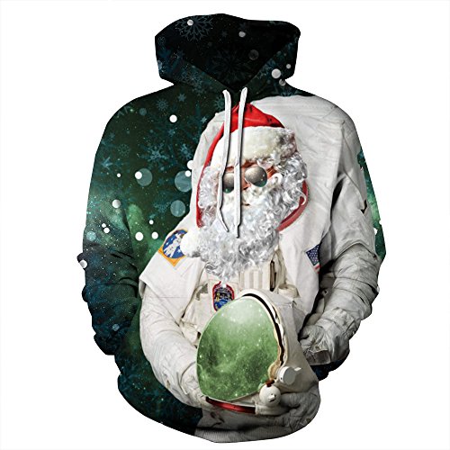 CHUDAN Suéter Feo De Navidad Sudaderas con Capucha De Muñeco De Nieve De Santa Claus Impresas En 3D Sudaderas Navideñas Unisex Divertido Jersey De Navidad con Capucha Y Manga Larga Suelta,XXXL