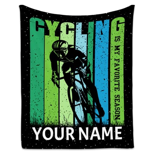 Custom Bicycle Cycling Blanket, Mountain Bike Blanket for Men Adults, Personalized Bicycle Gifts for Cyclists, 30