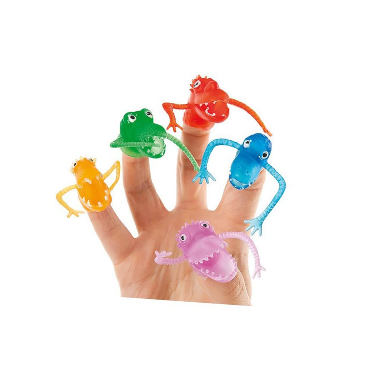 Toyvian 40pièces Marionnettes Doigts Dinosaures Amusantes pour Garçon Fille Jouets De Fête Anniversaire Motifs Aléatoires
