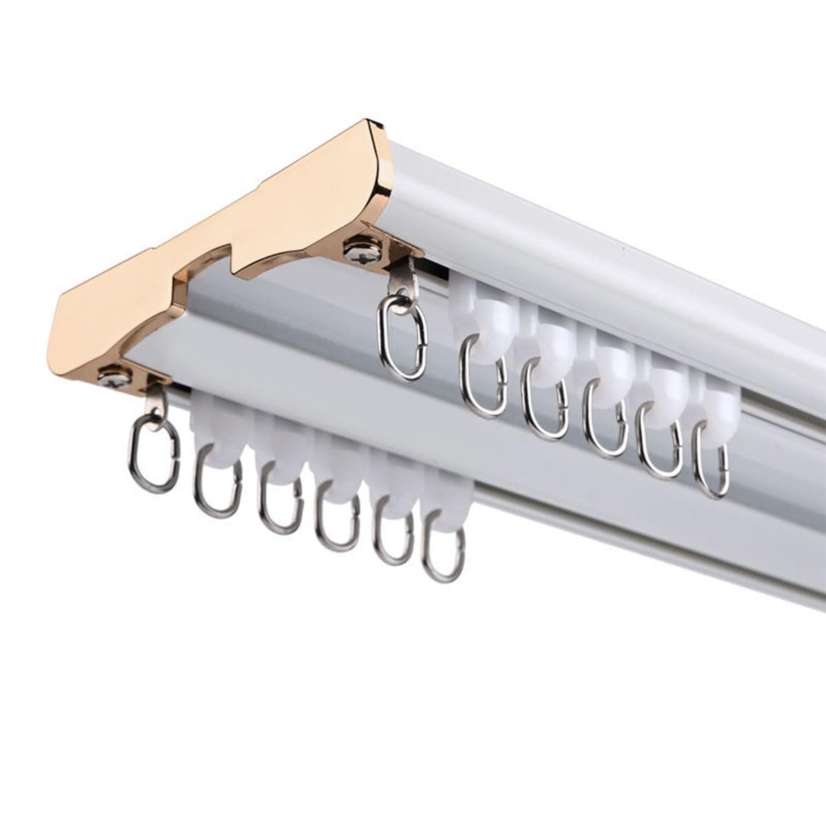 GJMSSMY Heavy Duty Double Curtain TrackCustomizable 15m Aluminum Ceiling Rail for Living Room Bathroom & BedroomIdeal Partition Curtain Track Kit