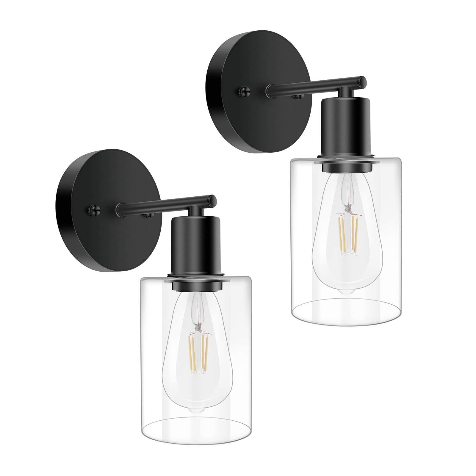 Buy Wall light set of two, matt black wall light, vanity light for