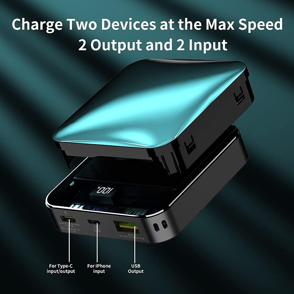 T-CORE USB C Portable Charger 22.5W Fast Charging,one of The Smallest and Lightest 10000mAh External Battery Compact Power Bank for iPhone15 14 13 11 12pro max,Samsung S20/21/S22