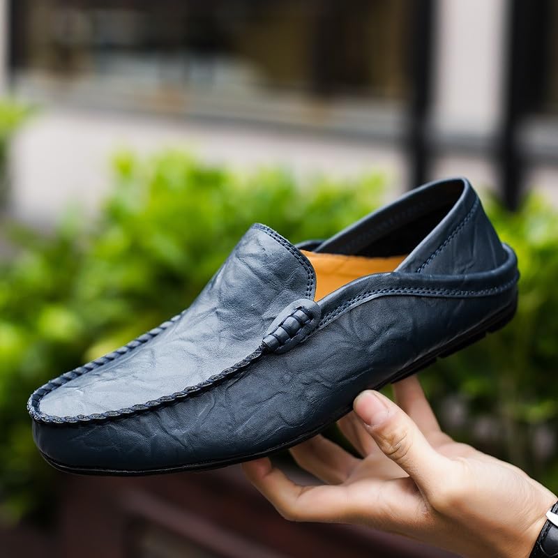 Men's Loafers Shoes Round Toe Faux Leather Loafer Shoes Slip Resistant Comfortable Flat Heel Casual Outdoor Slip-ons3