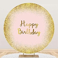 Renaiss 8x6ft Gold And Black Happy Birthday Backdrop Golden Spots Photography Background Kids Adults Birthday Party Decoration Cake Table Banner Vinyl Photo Studio Props