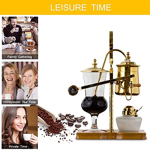 QQW Vakuum-Kaffeemaschine Siphon-Kaffeemaschine Set Kaffee Siphon Haushalt Belgisches Topf Royal Coffee Pot/Gold – Bild 4