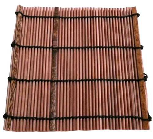 竹彩本舗 竹製ドリンクコースター 簾マット清涼すだれ (陽炎/茶色) 1枚入り単品 11cm スダレ和風コースター 木 おしゃれ 湯呑置き 花瓶マット 花台