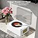 Portable CD Player with Bluetooth 5.3, Hi-Fi Speakers,3.5mm AUX, USB Playback Retro CD Player for Home(White)