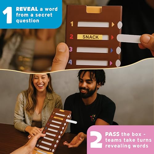 Image of CONFIDENT? in A Nutshell: Slide & Reveal Word Guessing Board Game with 450+ Questions - Fun Family Party Game for Kids & Adults, Ages 10+, 2-20 Players, 20 Minute Playtime