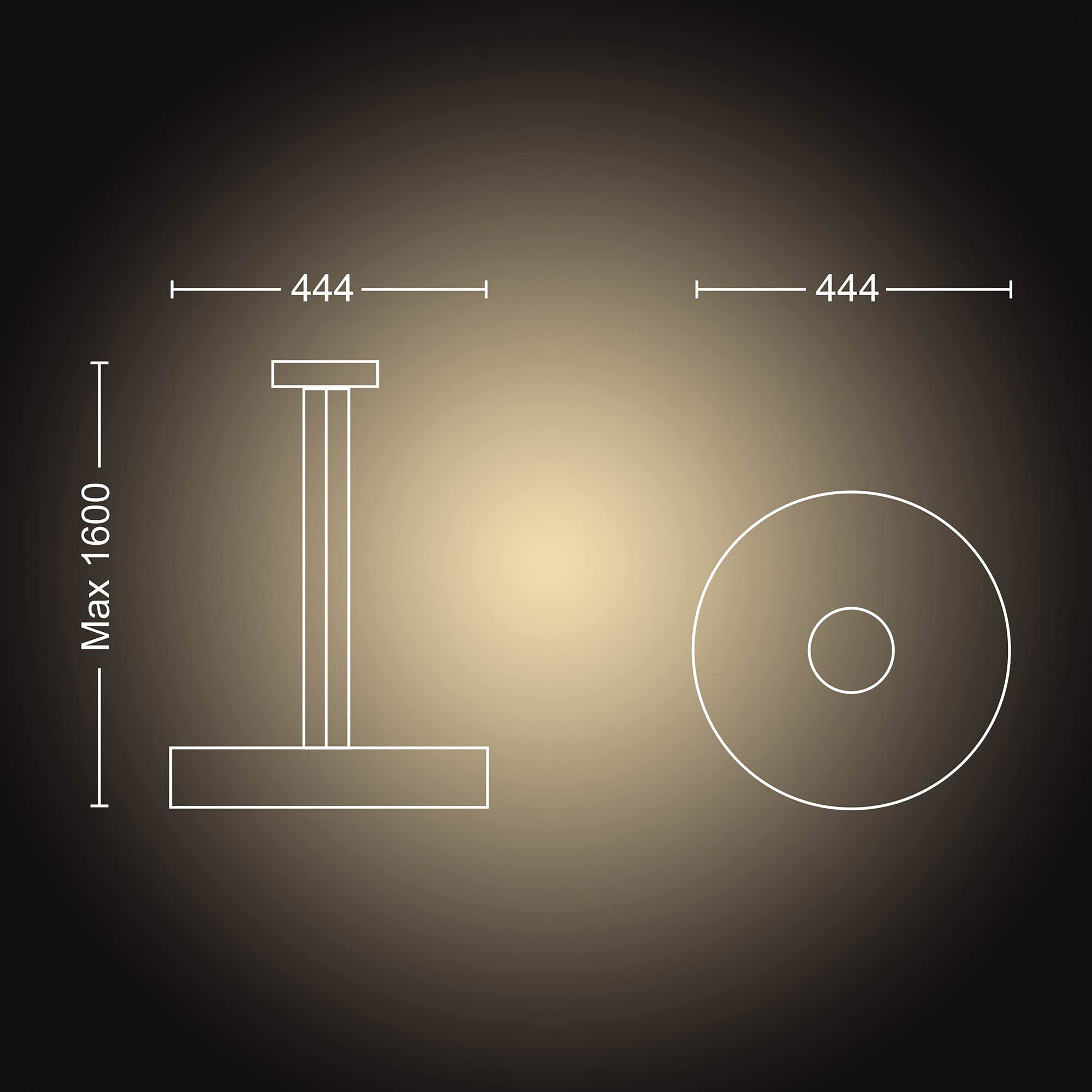 Philips Hue White Ambiance Fair Pendelleuchte weiß 2750lm inkl. Dimmschalter, dimmbar, alle Weißschattierungen, steuerbar via App, kompatibel mit Amazon Alexa (Echo, Echo Dot)
