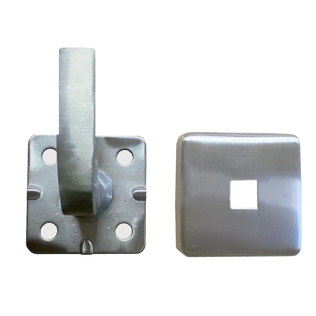 Corrimano quadrato moderno in acciaio inox, design rettangolare, ringhiera con supporto saldato angolare, lunghezza: 0,3 m – 6 m in un unico pezzo, lunghezza: 90 cm con 2 supporti