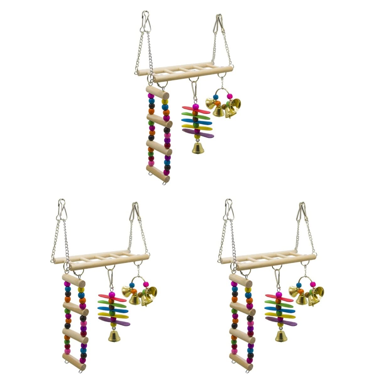 Mipcase 3pezzi Giocattoli Per Accessori Per Pappagalli e Parrocchetti Arrampicata Divertimento e Allenamento Del