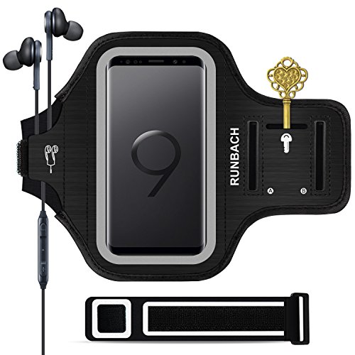 RUNBACH Galaxy S9 Armband, Sweatproof Running Exercise Gym Cellphone Sportband Bag with Fingerprint