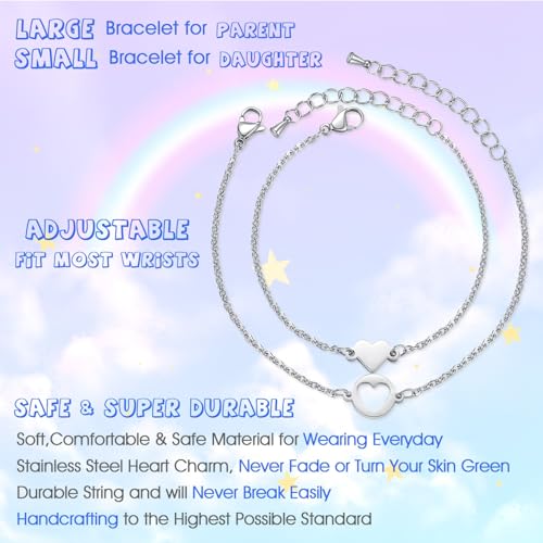 SAM & LORI 2025 Back to School Gifts-Mommy and Me Matching Bracelets-Comes in Cute Box with Sweet Card-First Day of School-Graduation Gift3