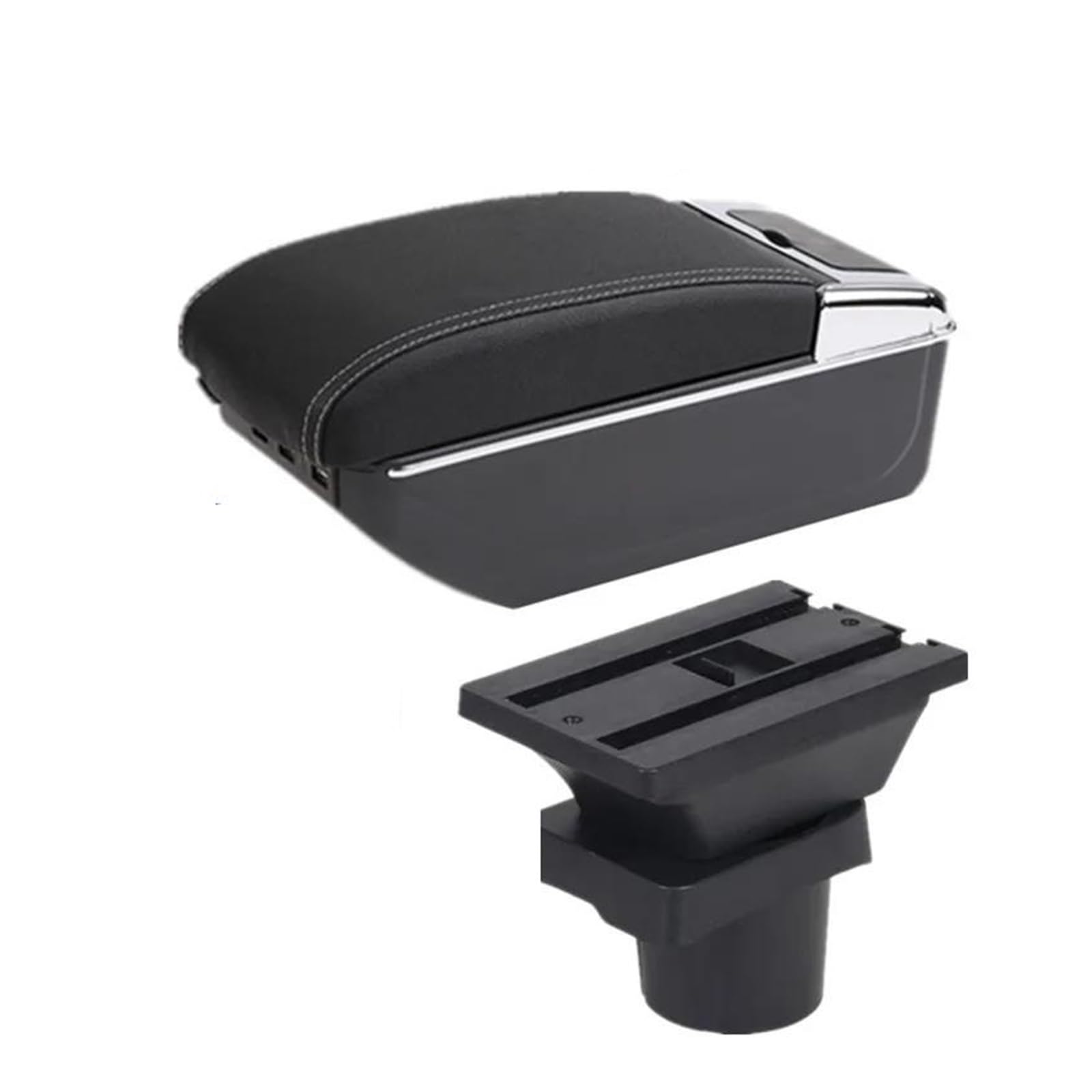 centro consola organizador caja Para MINI Para Cooper R50 R52 R53 R56 R57 R58 F55 F56 F57 Compartimento Reposabrazos Coche Accesorios Almacenamiento Central(D white line 7USB)