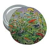 Colorful Rainforest Tree Frogs Just Hanging Around Round Rubber Non-Slip Jar Gripper Lid Opener