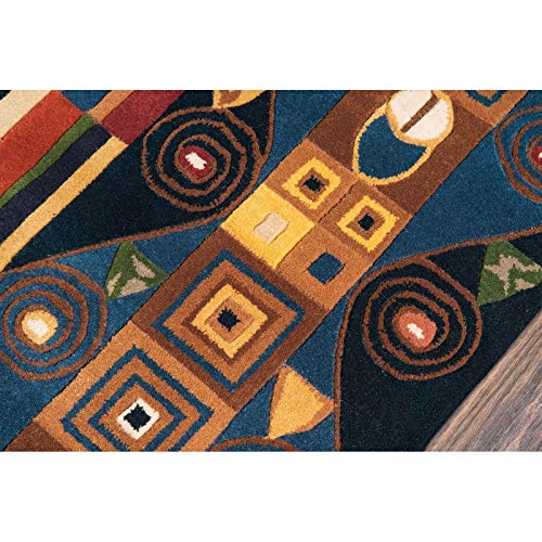 Momeni Rugs New Wave Collection, 100% Wool Hand Carved & Tufted Contemporary Area Rug, 8' X 11', Multicolor #TOP3