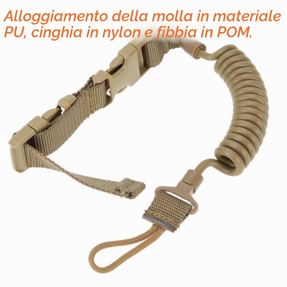 ACEXIER Cordino tattico Militare Multiuso Molla Cordino Pistola Cordino Sicuro Cordino Fionda Cinghia Tiro Caccia Accessori per Pistola da Caccia