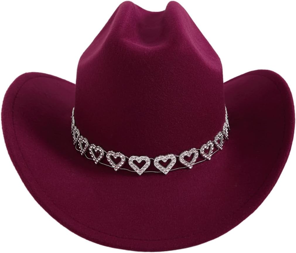 Verdusa Women's Western Cowboy Hat Rhinestone Wide Brim 2026 Cowgirl Hat