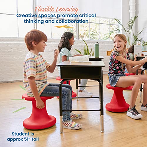Image of ECR4Kids Twist Active Wobble Stool, 14in Seat Height, Classroom Furniture, Red