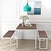 Dining Room Table Set, 3 Pieces Farmhouse Kitchen Table Set with Two Benches, Metal Frame and MDF Board, Modern Furniture for Home, Cafeteria, Apartment and Farm House (Brown)