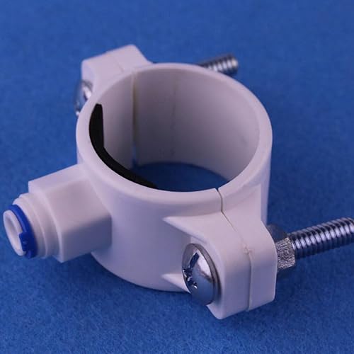 Miniatura 2 de OSALADI Filtros de agua Ro Válvula de sillín de drenaje con 14 de pulgada de conexión rápida de plástico Filtros de agua Abrazadera de válvula para