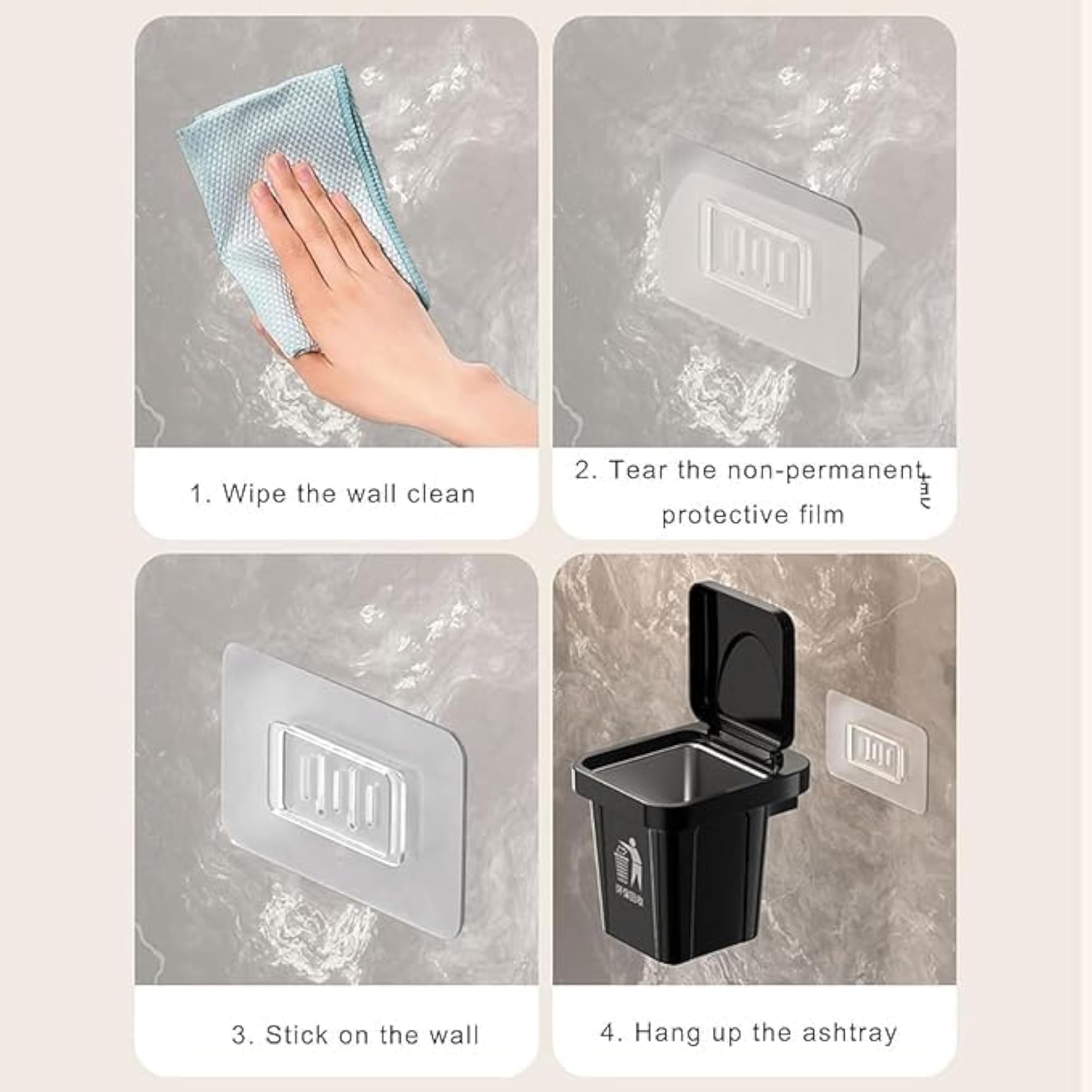 Wall-Mounted Trash Can and Ashtray, Practical Home Accessory
