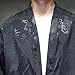 HZCX FASHION Mens Kimono Robe Chinese Traditional Hanfu Robe Dragon Jacquard Satin Shirt Open Front Soft Silky Cardigan(Black,Medium)